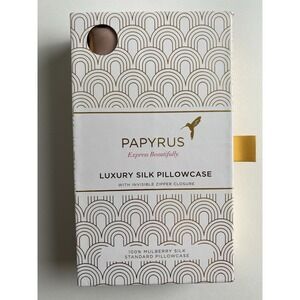 PAPYRUS Luxury‎ Silk Standard Pillowcase 100% Mulberry Silk Blush Zipper Closure